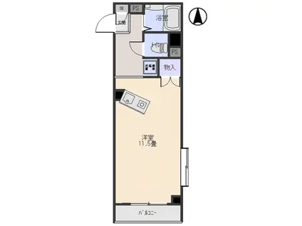 シマムラマンション(ワンルーム/2階)の間取り写真