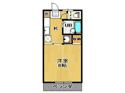 咲田一丁目ハイツ(1K/2階)の間取り写真
