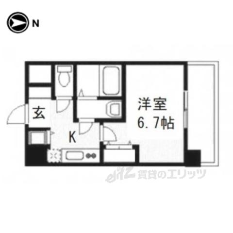 アドバンス京都ソナーレ(1K/2階)の間取り写真