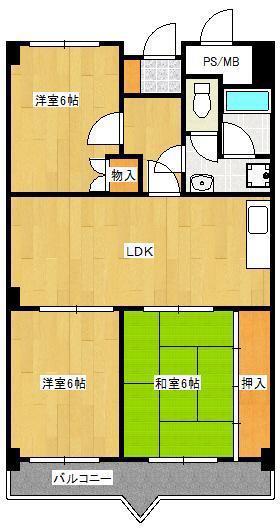 フォーラム(3LDK/7階)の間取り写真
