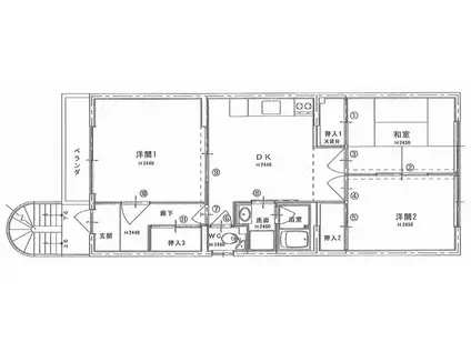 メゾンパーク(3DK/2階)の間取り写真