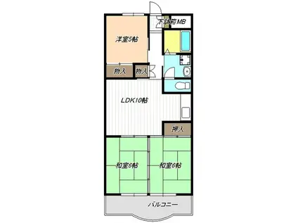 明正雅ハイツ(3LDK/2階)の間取り写真