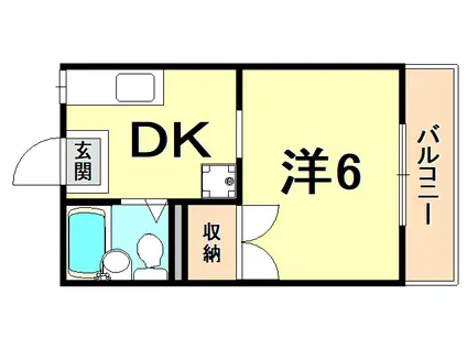 サン今津(1DK/1階)の間取り写真