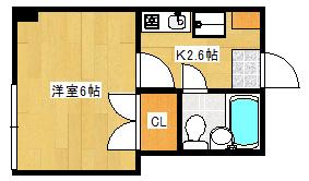 ドムスTK(1K/2階)の間取り写真