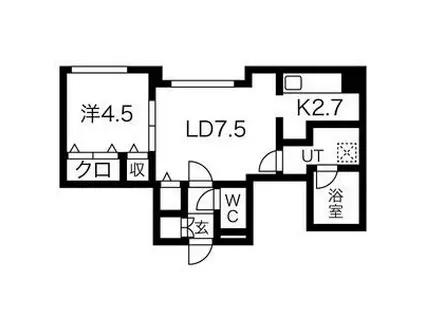 キャナルウエスト小樽(1LDK/1階)の間取り写真