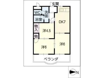 コスモハイム幸(3DK/4階)の間取り写真