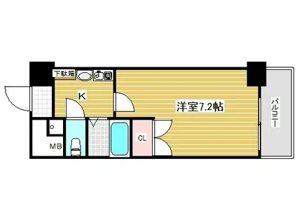エステムコート三宮山手Ⅱソアーレ(1K/15階)の間取り写真