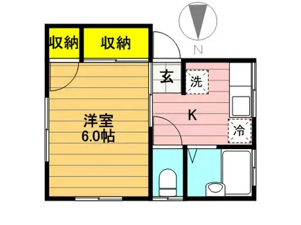 柴崎レジデンス(1K/2階)の間取り写真