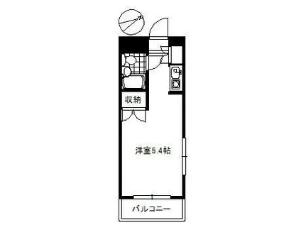 日興パレス神楽坂(ワンルーム/2階)の間取り写真