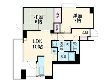 ロワール末長台(2LDK/6階)の間取り写真