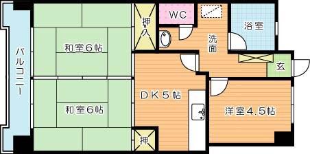 第8岡部ビル(3DK/5階)の間取り写真