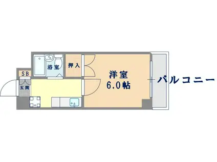 石田マンション(1K/6階)の間取り写真