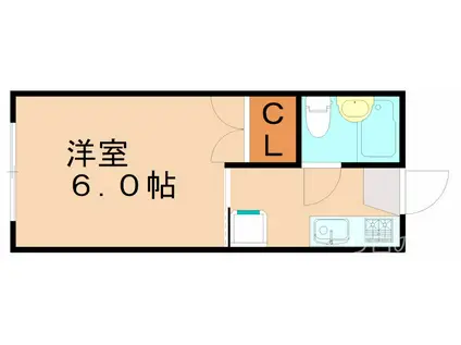 NO.2ホワイトフォーラム足原(1K/2階)の間取り写真