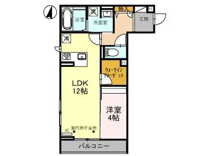 TORISIAキラリ(1LDK/2階)の間取り写真