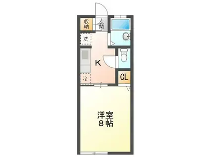 カーサ・リバティ(1K/1階)の間取り写真