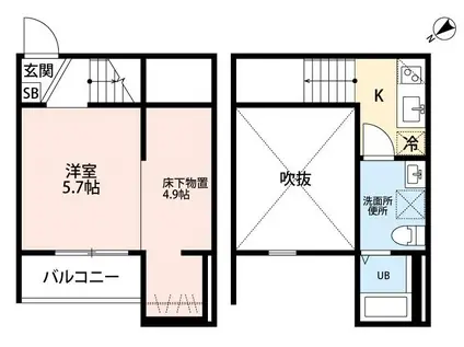 CREANJYU SUZU(1K/1階)の間取り写真