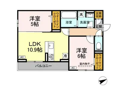 D-RESIDENCE川口B(2LDK/3階)の間取り写真