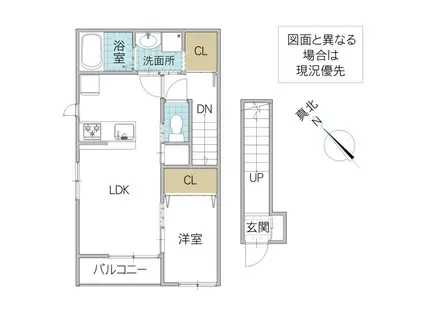 レーガベーネ田彦 III(1LDK/2階)の間取り写真