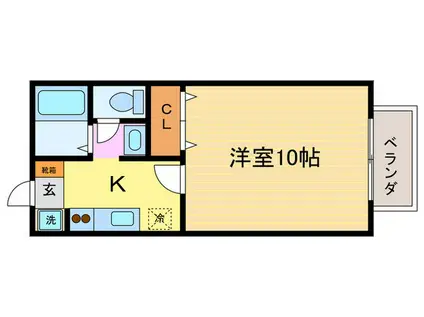 グランドールA棟(1K/1階)の間取り写真