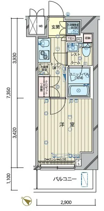ルーブル川崎貝塚弐番館 11階階 間取り