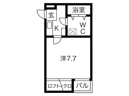 インフィニティ今池(1K/1階)の間取り写真