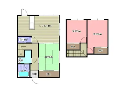 ロマーノ稲田(3LDK/2階)の間取り写真