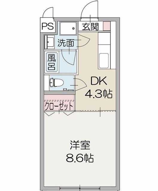 グレイス森井(1DK/2階)の間取り写真