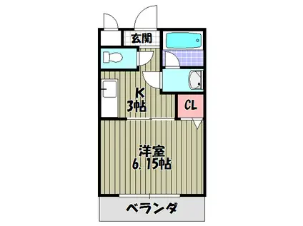 エステラグーナ七番館(1K/2階)の間取り写真