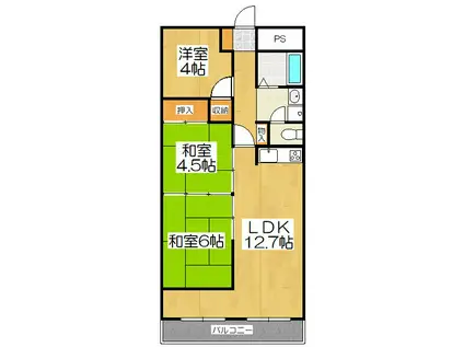 ジュネス音羽(3LDK/5階)の間取り写真