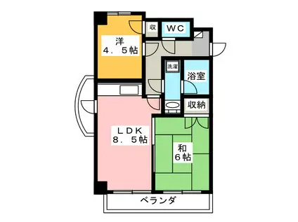 リバーハイツ(2LDK/2階)の間取り写真
