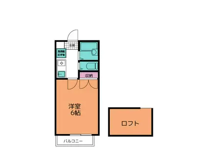 フルハウス生田(1K/1階)の間取り写真