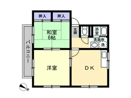 ソルトフィールドN・M D棟(2DK/2階)の間取り写真