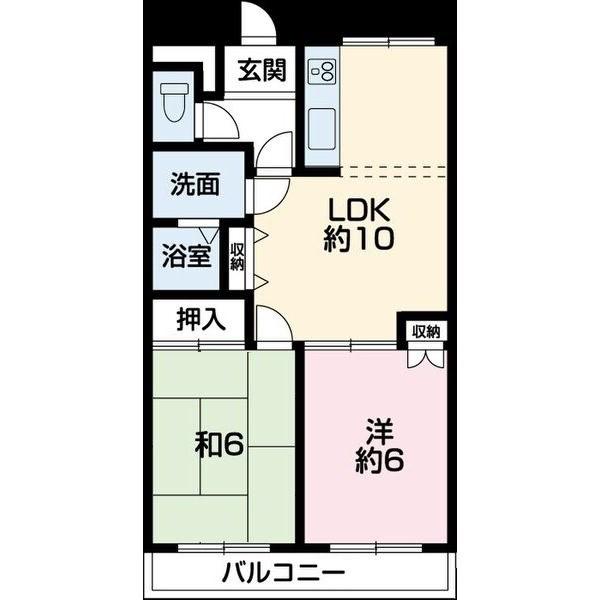 ピア・ルミナス 2番館(2LDK/2階)の間取り写真