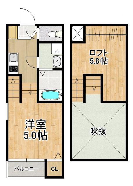 MODERN PALAZZO 諫早BRILLER(1SK/2階)の間取り写真