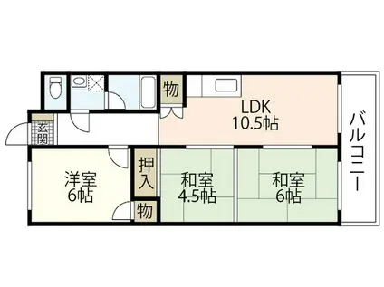 光ビル(3LDK/2階)の間取り写真
