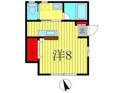 マ・メゾンII(1K/1階)の間取り写真