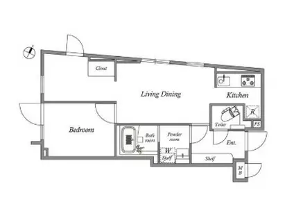 GRAN PASEO 碑文谷 ノース(1SLDK/1階)の間取り写真