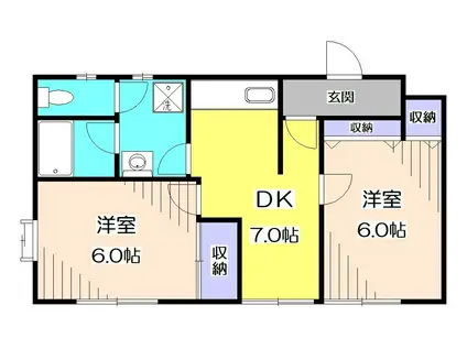 コーポラス新所沢(2DK/3階)の間取り写真