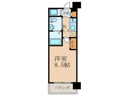 エステムプラザ梅田 中崎町III(1K/6階)の間取り写真