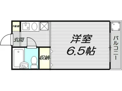 ベストレジデンス関大前II(1K/3階)の間取り写真
