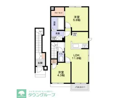 足立区六木3丁目計画(2LDK/2階)の間取り写真