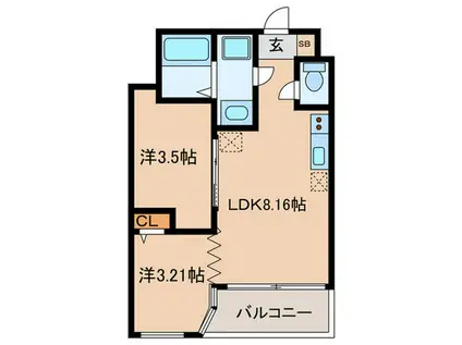 THE GRANDWIN(2LDK/2階)の間取り写真