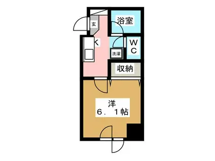 ソルレヴェンテ(1K/10階)の間取り写真