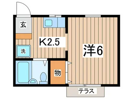 タカラハイツ(1K/1階)の間取り写真