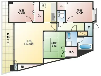 ニューガイア四季彩の丘C棟(3LDK/7階)の間取り写真