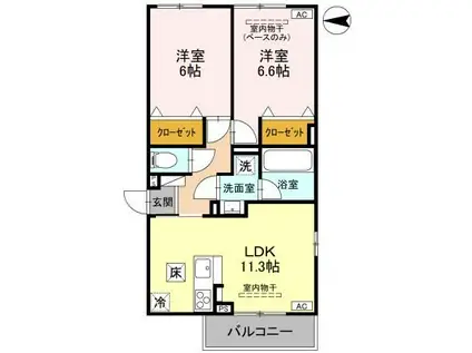 DR相木CORAZON(2LDK/1階)の間取り写真