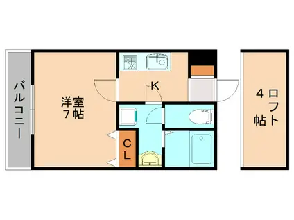 プランドール蘭(1K/2階)の間取り写真