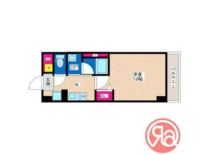 ラフォンテ今川駅前(1K/3階)の間取り写真