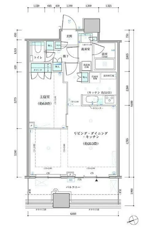 パークタワー勝どきサウス 18階階 間取り