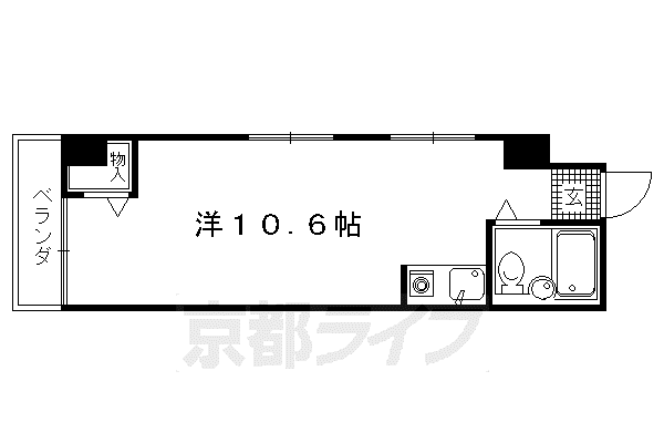つづれコーポ(ワンルーム/5階)の間取り写真